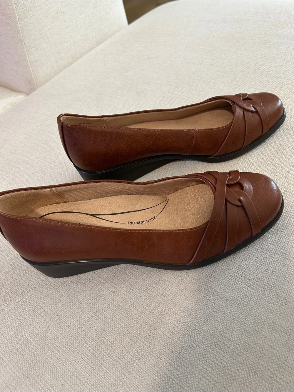 LifeStride Jorie Wedge Pump, Brown, Size 7.5W, NEW no box